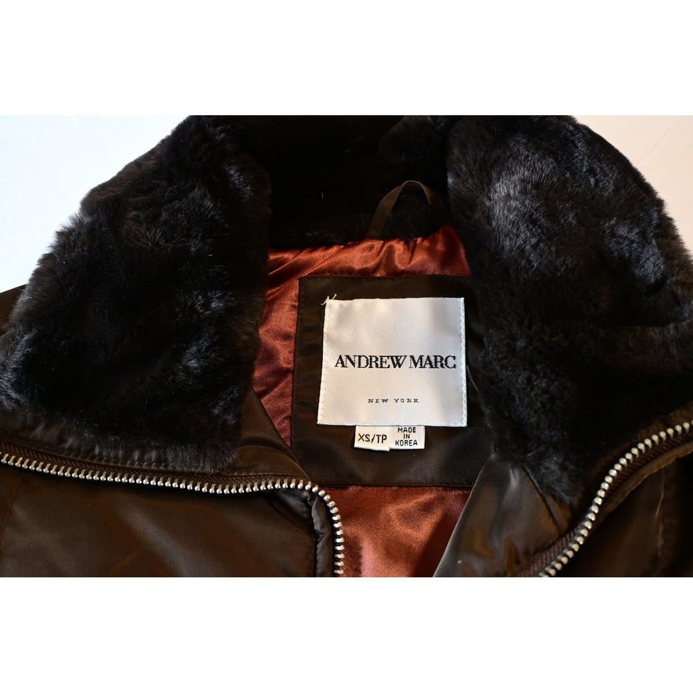 Andrew Marc Puffer Jacket Real Rabbit Fur - Picture 5 of 10